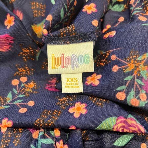 LULAROE Women's Navy Blue Floral Print Maxi Skirt Size XXS NEW - Picture 4 of 5